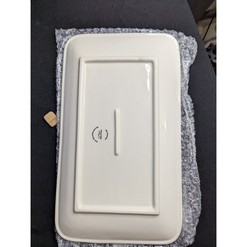 Le Regalo Stoneware Serving Platter Blue white oven microwave freezer safe NEW - Picture 6 of 8